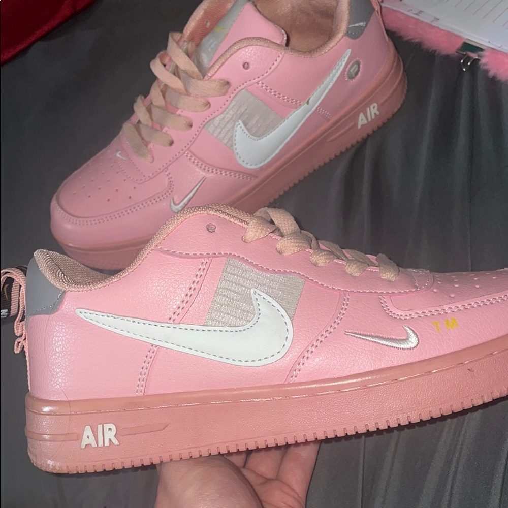 Pink and White Air Sneakers